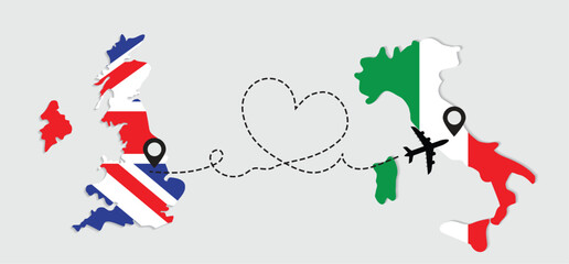 Travel to Italy by airplane from Great Britain