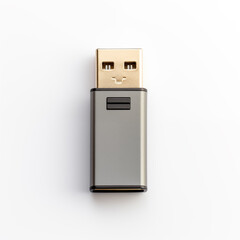 flash drive on white background