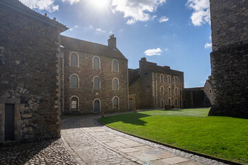 Dover castle - historical fortress - above the English channel in Great Britain