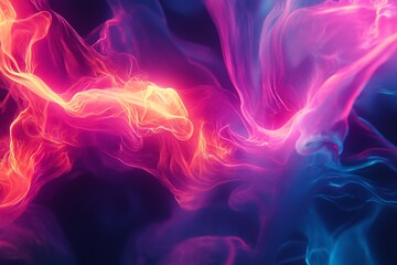 Obraz premium Vibrant Abstract Fluid Light Patterns in Pink and Blue Tones