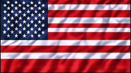Fototapeta premium Close-up of the American flag with wavy texture.
