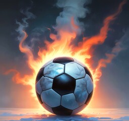 Fototapeta premium Illustration of glowing football ball.
