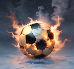 Fototapeta premium Illustration of glowing football ball.