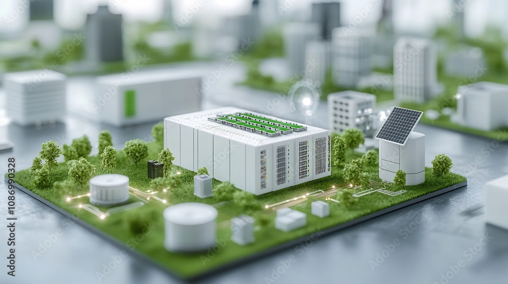 Leinwandbilder advanced smart grid energy management system featuring large scale battery storage and renewable ene