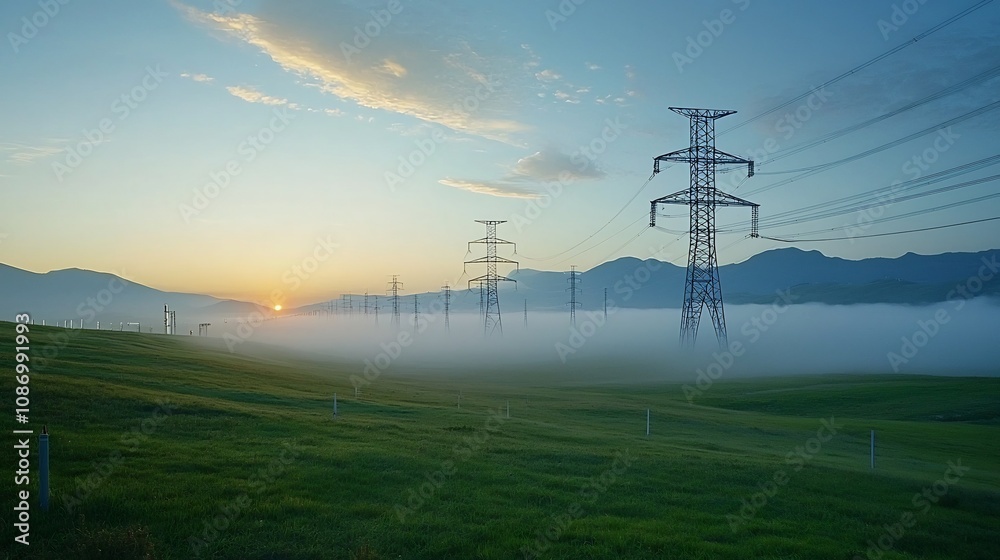 Poster AI Powered Energy Grid Ensuring Stable Renewable and Non Renewable for Efficient Power Distribution  Advanced algorithms sensors and data analytics optimize grid sustainability