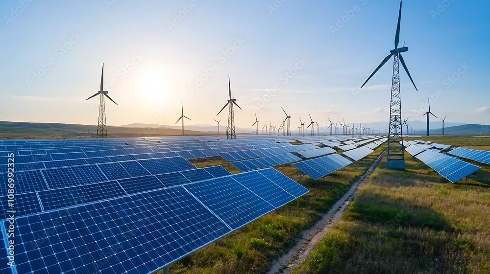 Aufkleber Intelligent Grid Leveraging to Harmonize Urban Energy from Renewable and Traditional Sources Optimizing Power Management and Distribution for Sustainable and Efficient Future
