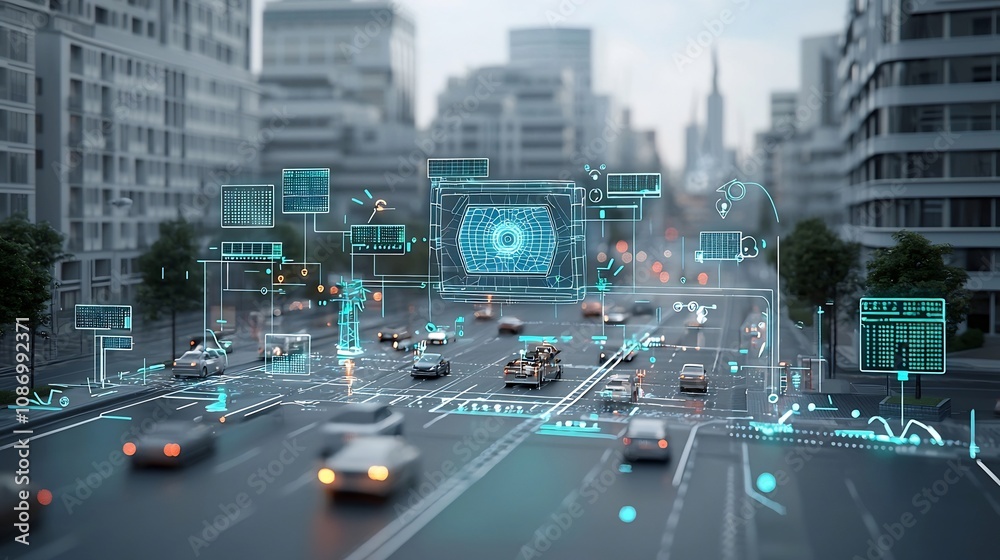 Poster Intelligent AI driven energy grid harmonizing solar wind and traditional power sources to optimize urban power management and distribution for a sustainable efficient