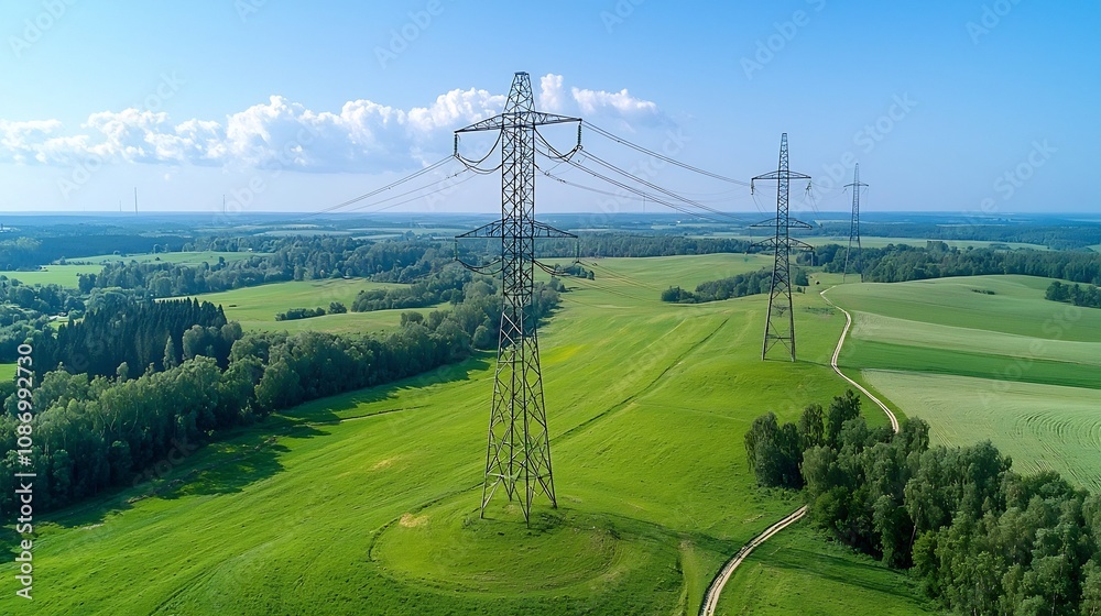 Leinwandbilder Seamless of renewable and conventional power sources through AI powered smart grid control for optimized energy storage and efficient electricity management