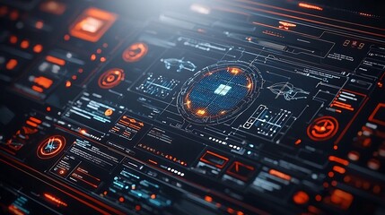 Fototapeta premium Futuristic AI Powered Smart Grid Interface for Integrated Management of Solar Wind and Non Renewable Energy Sources to Ensure Balanced Efficient and Sustainable Power Supply
