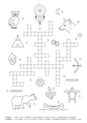 Crossword Puzzle. Native American. Danish language.