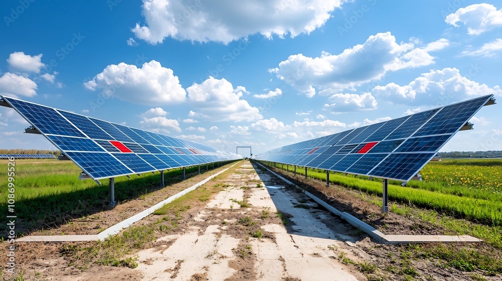 Poster Sophisticated renewable energy facility featuring advanced smart grid technology energy storage systems and data driven optimization for sustainable and efficient power management and distribution