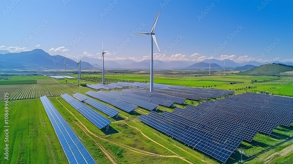 Leinwandbilder renewable energy storage system integrated within a smart grid optimizing energy flow and ensuring r