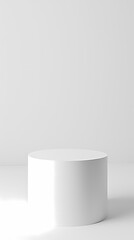 Empty pedestal on white background. Empty shelf for goods. 3D rendering