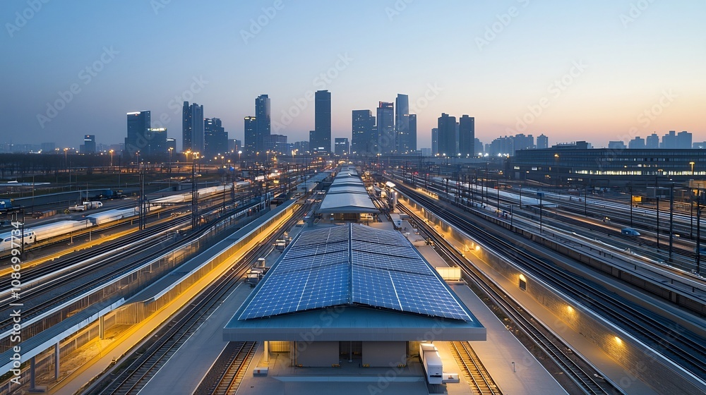 Poster Glowing Cityscape Powered by Renewable Energy Hubs and Advanced Battery Storage Facilities Enabling a Sustainable Resilient Power Grid for the Future