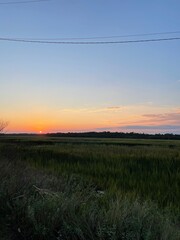 sunset over the field