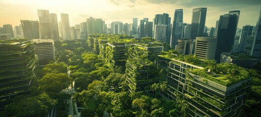 Obraz premium Eco-Cityscape: A Vision of Sustainable Urban Living