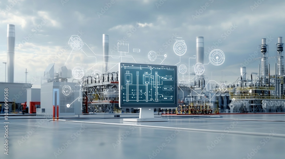 Aufkleber comprehensive smart power grid management center connecting various power plants renewable energy so