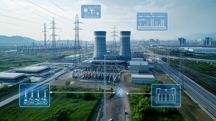 Innovative Smart Power Grid Management Center Efficiently Connecting and Optimizing Renewable Energy Sources Power Distribution and Residential Commercial
