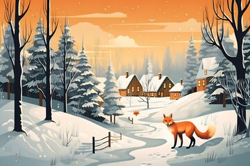 A Fantasy landscape a glacier island, snow, fairy  illustration, nature, vector, background, hill, sky, mountain, tree, environment, horizon, summer, blue, forest, landscape - scenery, horizontal,