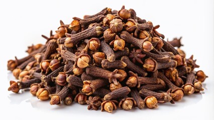 Obraz premium Panoramic Photography of Isolated Cloves on a Transparent Background for Cooking Spices, Ideal for Printing, Web Pages, Banners, Stickers, and PNG Graphics