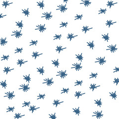 Random, small and crooked snowflakes as a background.