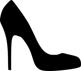 female high heels shoes vector icon. high heel shoe silhouette isolated on white background. Vector logo with high heel shoes capturing elegance and luxury for women's fashion brands.