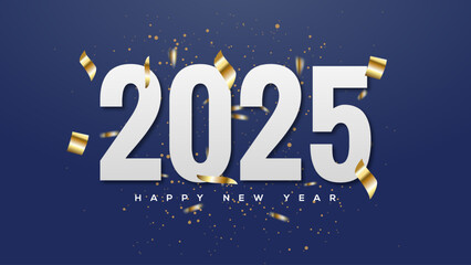 Naklejka premium Happy New Year 2025
