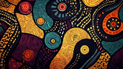 Naklejka premium Vibrant abstract ethnic textile pattern