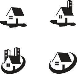 Real estate logo design or icon symbols