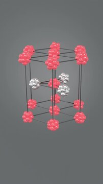 Magnesium Crystal Lattice Model 3D animation.