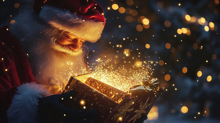 santa claus with gift	