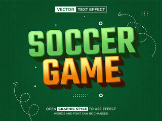 soccer game editable text, font effect, 3d text for title