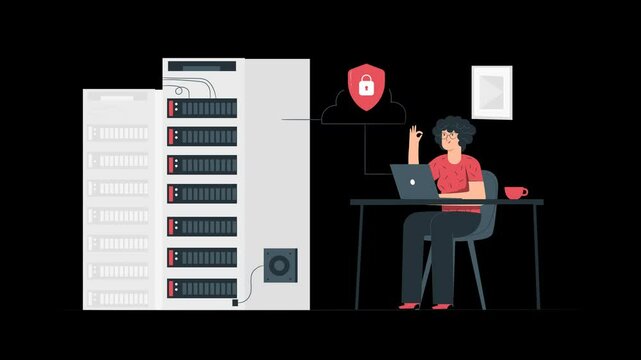 Secure Server Animated Illustration