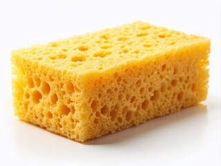 Silhouette of a Sponge for Dish Cleaning Isolated on a White Background, Highlighting Its Textured Surface and Unique Shape for Stock Photography Use
