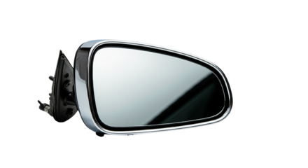 back view mirror of a car isolated on white 