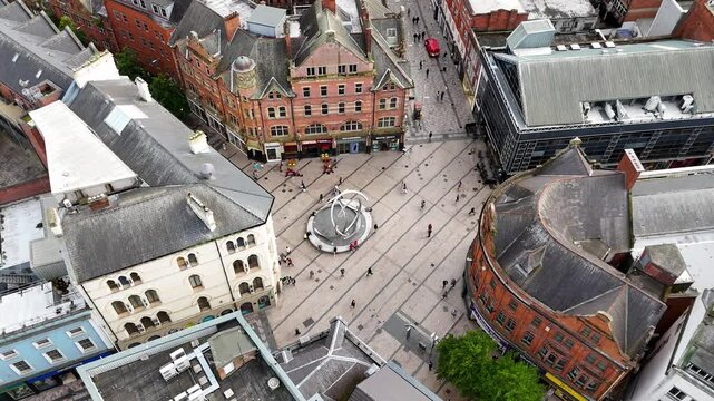 Bird's-eye view of Spirit of Belfast sculpture in Northern Ireland's capital