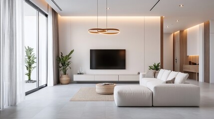 Modern Living Room with White Sofa and Minimalist Design