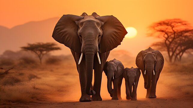 A group of elephant families