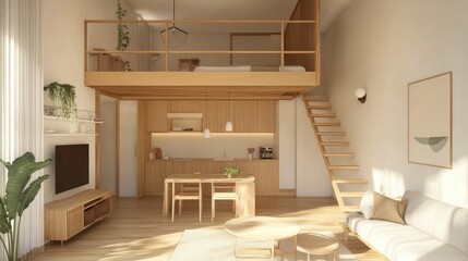 Modern Minimalist Loft Apartment Interior Design