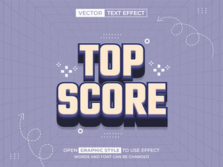 top score editable text, font effect, 3d text for title