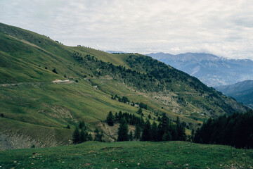 Mountain landscape along the road to Col d Allos, Provence-Alpes Cote d Azur, France