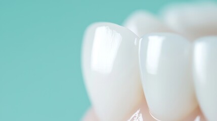 Healthy teeth shining brightly, close-up view highlighting dental health and hygiene, showcasing smooth enamel and well-defined gum lines for a radiant smile.