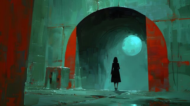 Side view of futuristic fashion trend blending with dystopian elements.