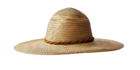Garden hat with a wide brim and breathable material, for sun protection during gardening, isolated on transparent background PNG