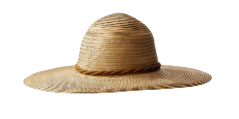 Garden hat with a wide brim and breathable material, for sun protection during gardening, isolated on transparent background PNG