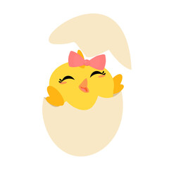 cartoon Easter chick on a white background