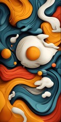 This vibrant and energetic abstract background showcases a captivating blend of cartoon comic book style elements  including playful shapes  dynamic textures  and retro onomatopoeia