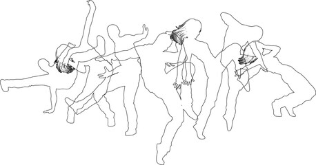 Dancers Silhouette Street Dance Poses Silhouettes