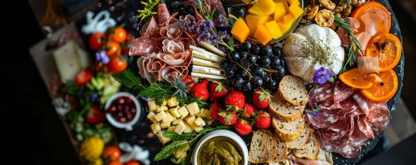 Fototapeta premium Gourmet Food Platter: Delicious Culinary Creations