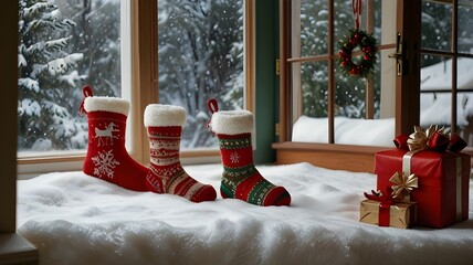 A dazzling Christmas wonderland: sparkling ornaments, lush greenery, frosty accents, and warm, golden lights creating a magical holiday atmosphere.